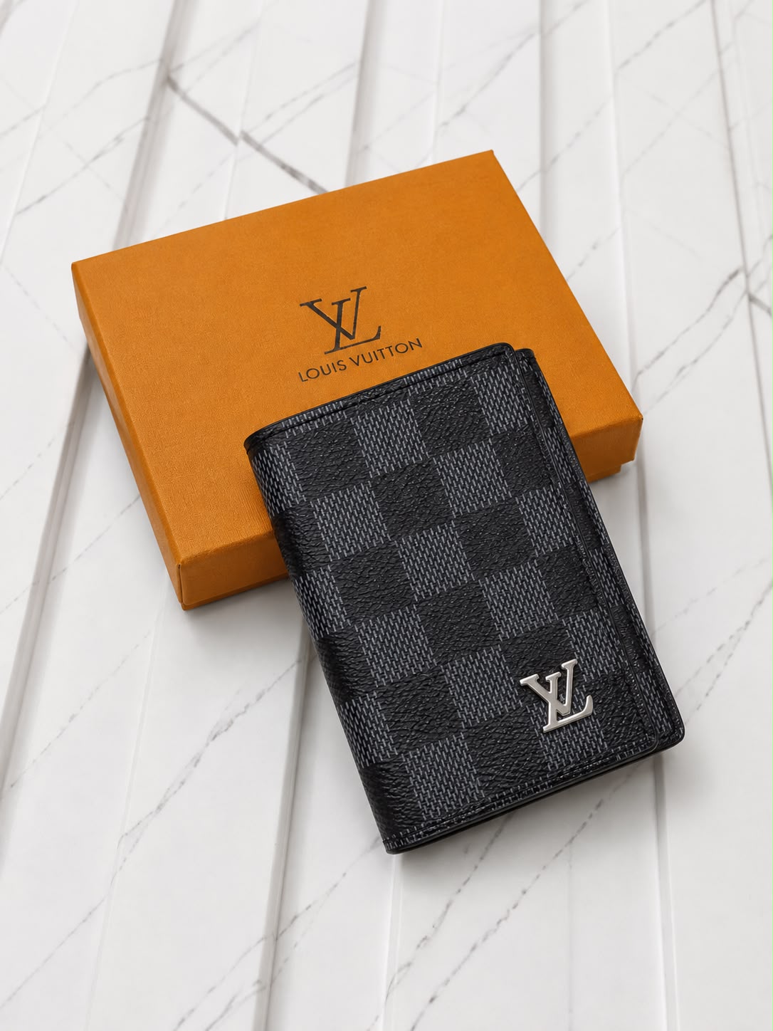LV wallet with box & bag